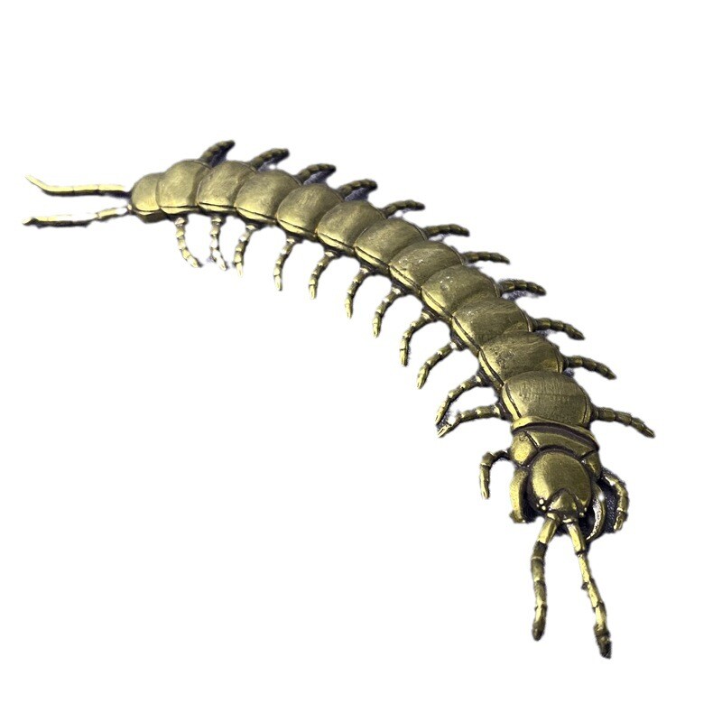 1 Piece Brass Centipede Statue Collectibles Office Insect Ornaments Gifts-