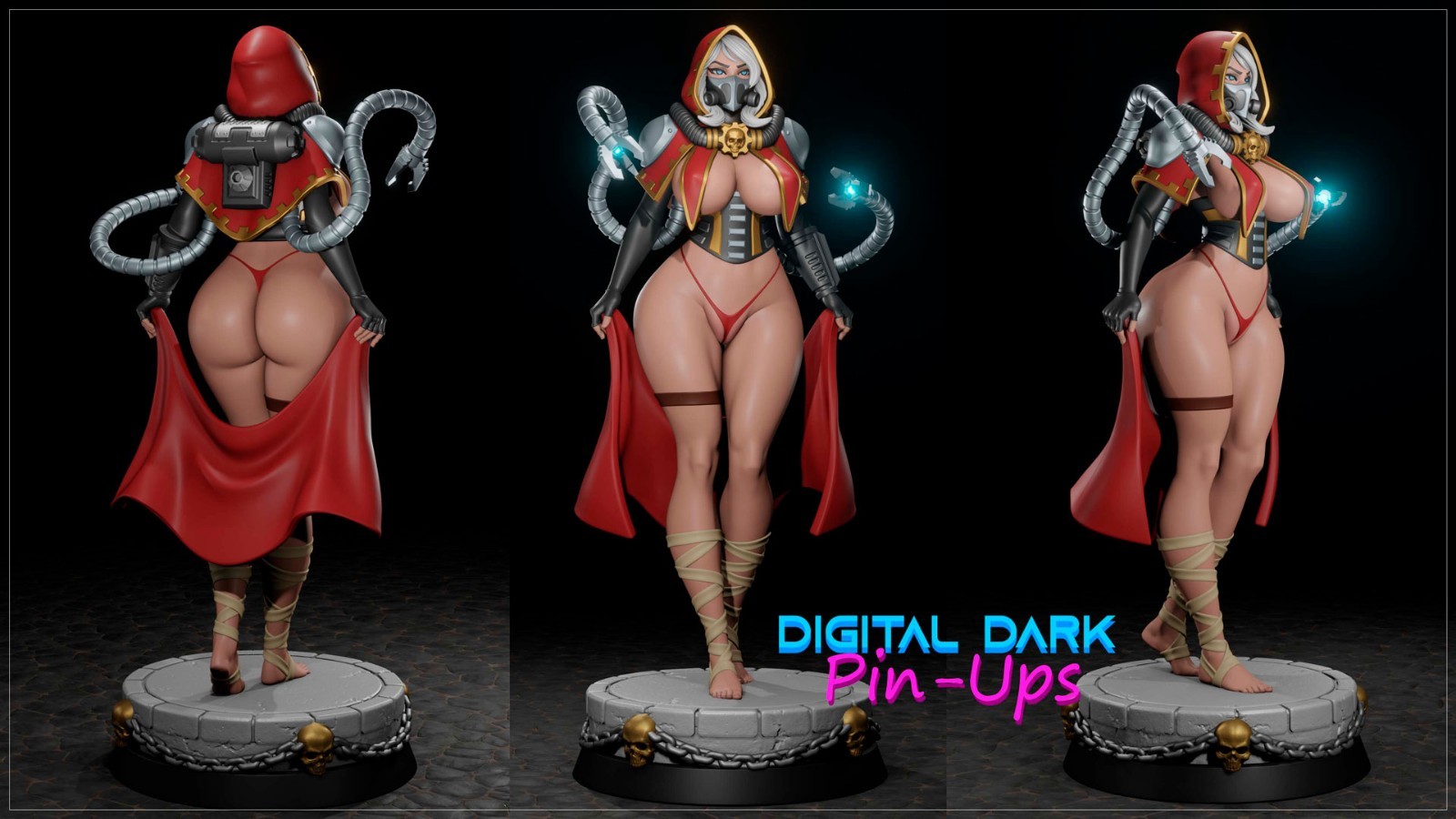 Digital Dark Pin-Ups NSFW : Female Tech Priest – Resin (1:4-1:24 scale) Figure