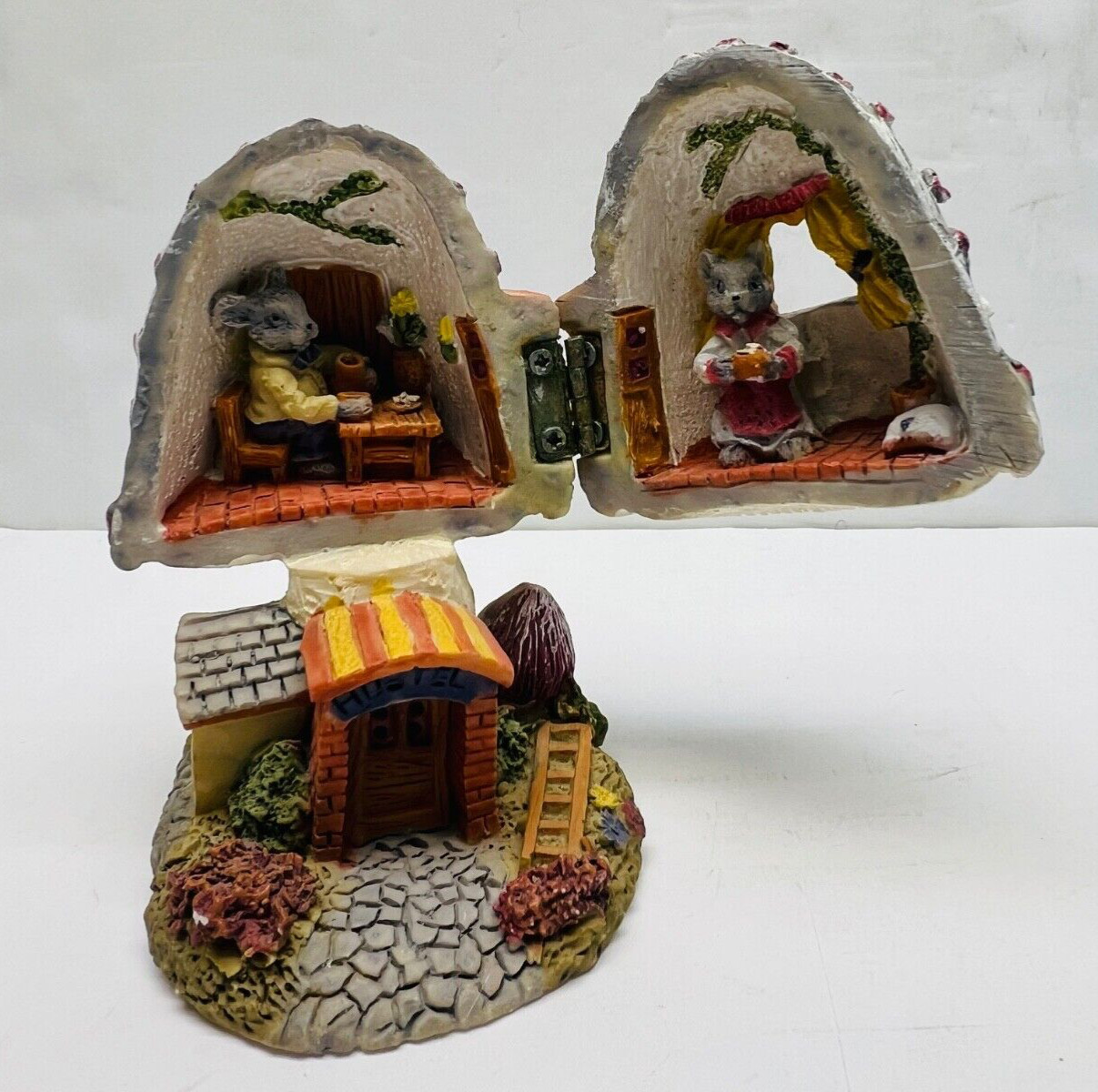 vintage mini mushroom hinged 3d mice family cottage fairy garden adorable