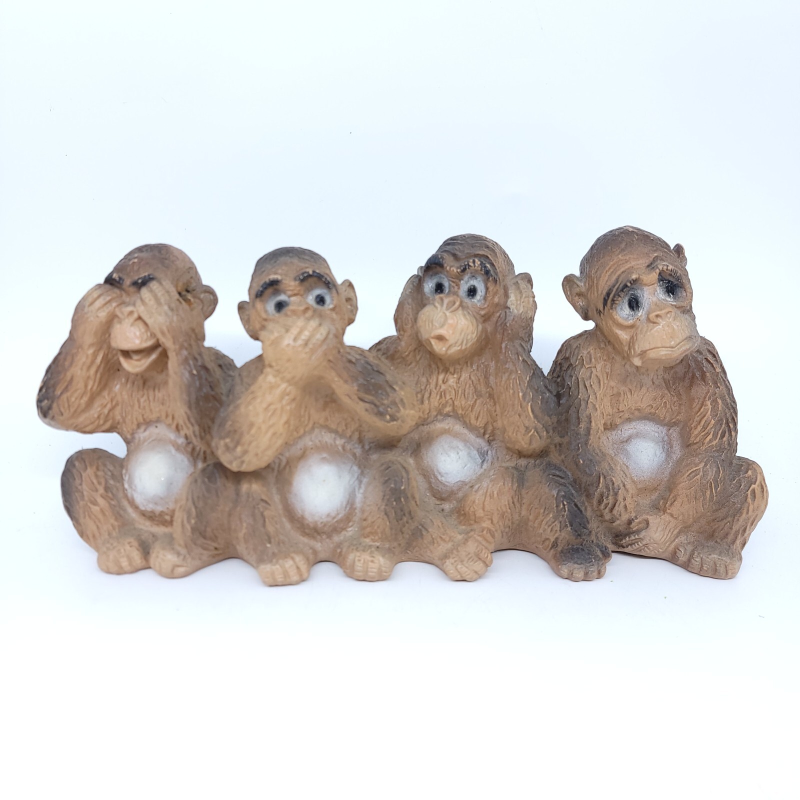 Universal Statuary Corp 1969 Monkeys Of Wisdom Molded Plastic Chicago