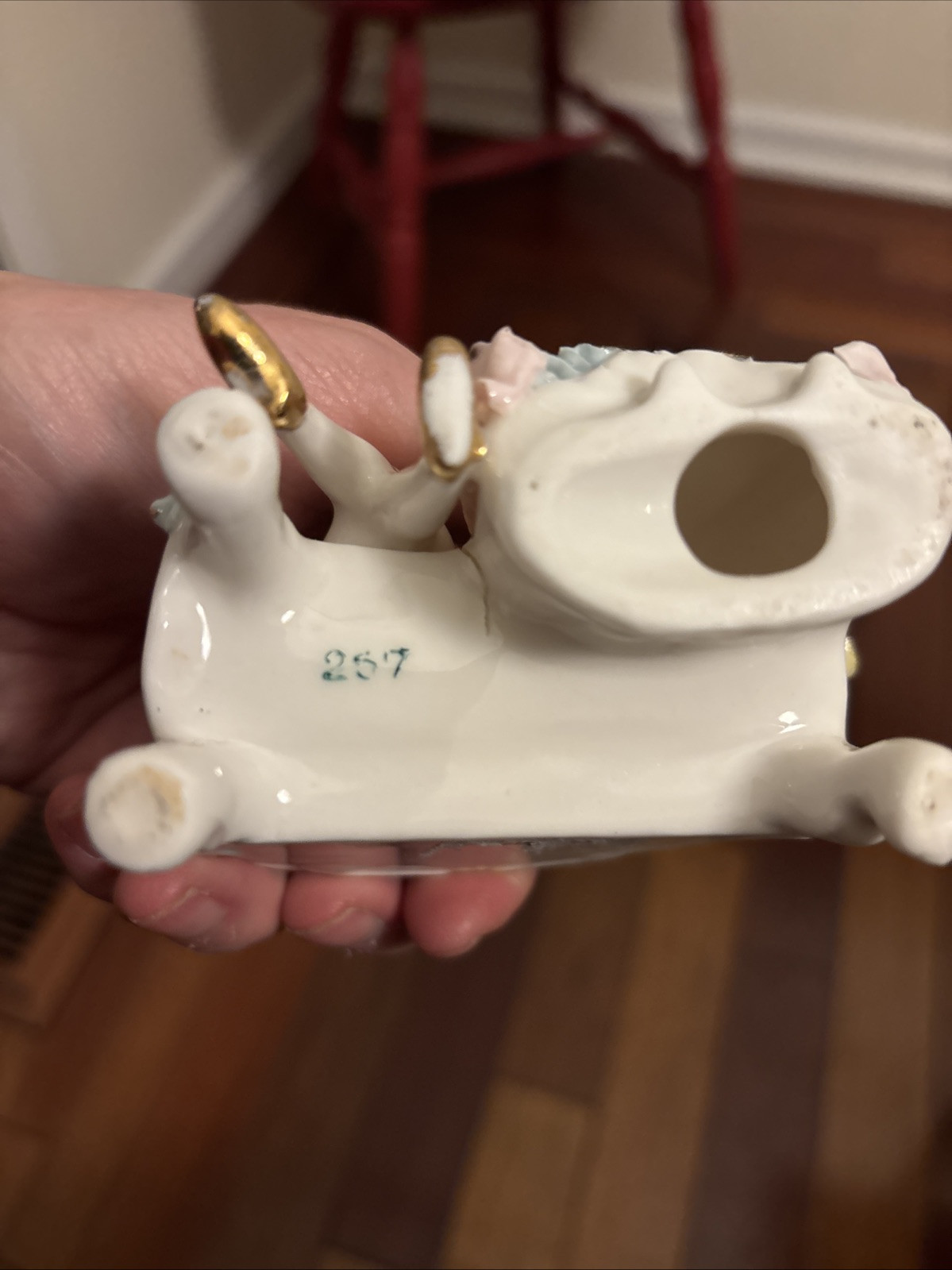 Vintage Staffordshire Porcelain Victorian Musical Instrument Lovers Figurine