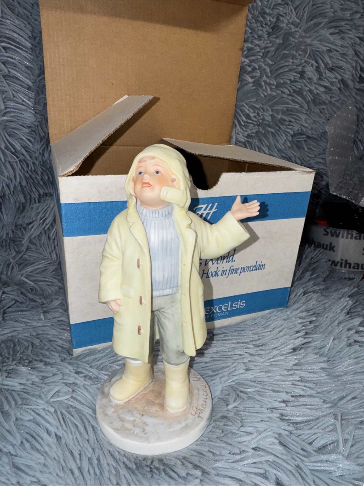 VTG Frances Hook Figurine Chance Of Showers Boy New In Box 1990 #1294
