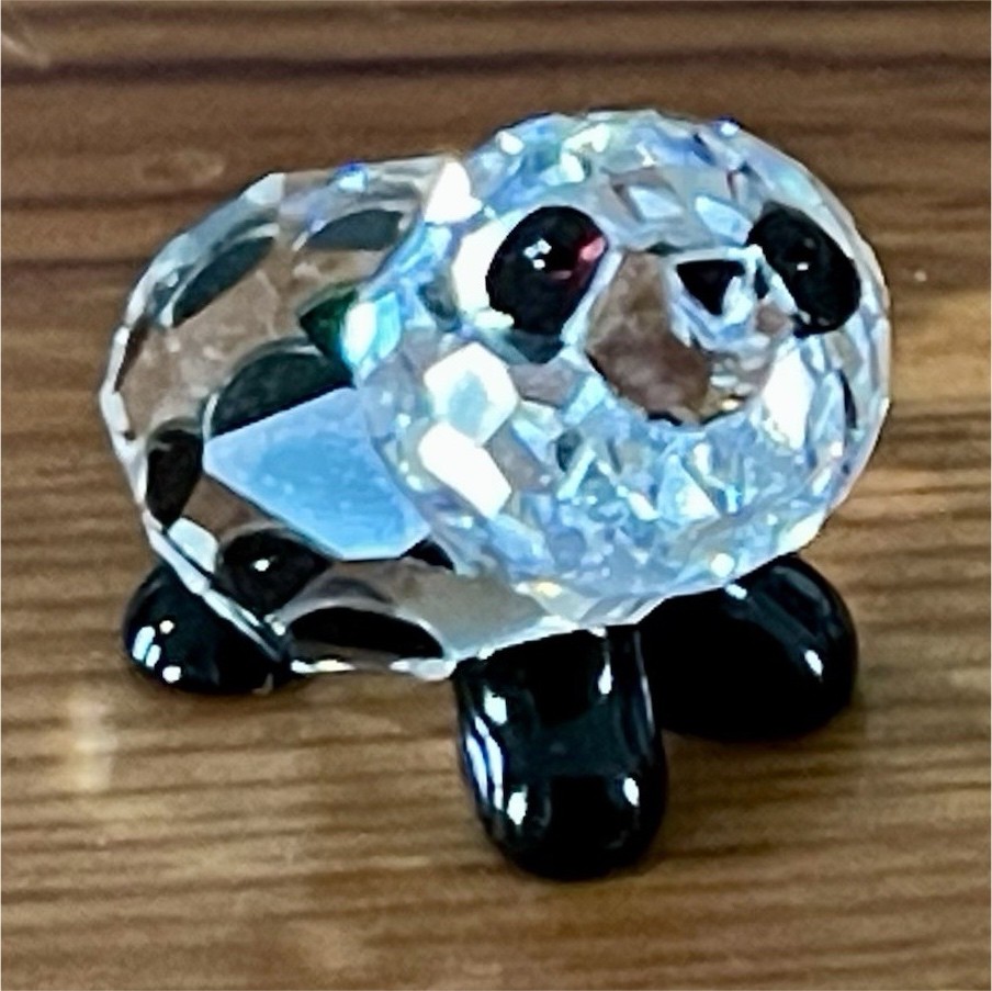 Swarovski Clear Black Crystal Panda Figurine Animal Collectible
