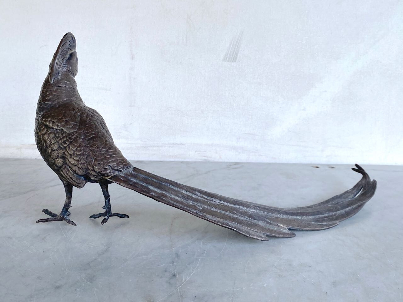 Antique Pair of JENNINGS BROTHERS Pheasant Table Sculpture. Silver Plated JB 246