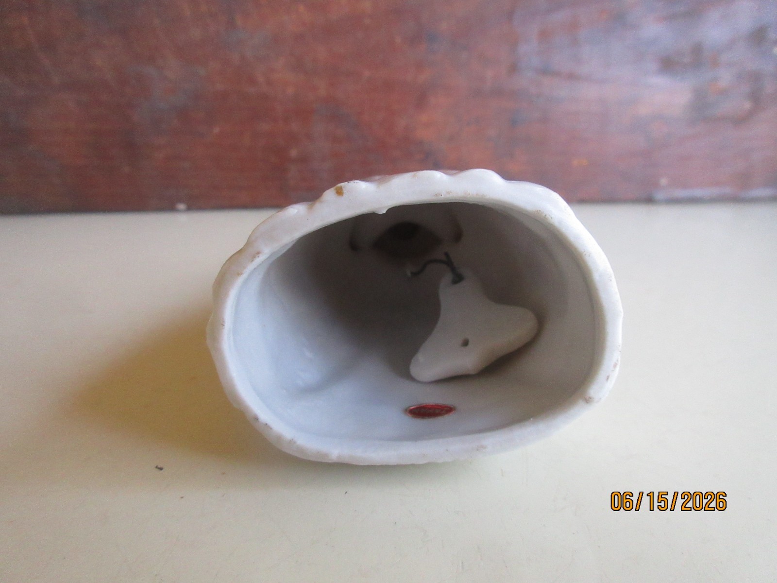 Vintage Ceramic Made in Japan Maid Figurine Bell Designed with Roses