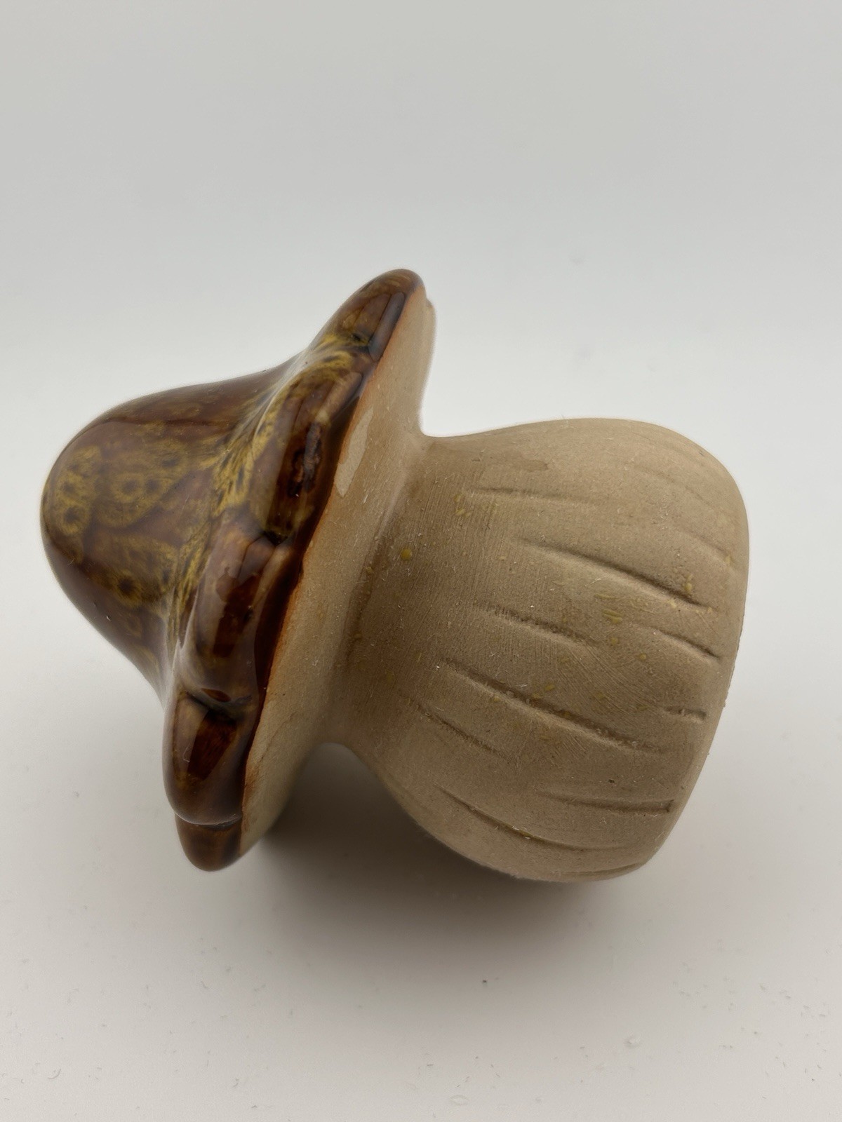 Brown Ceramic Glazed Mushroom 4” Fairy Garden, Indoor/Outdoor, Decor