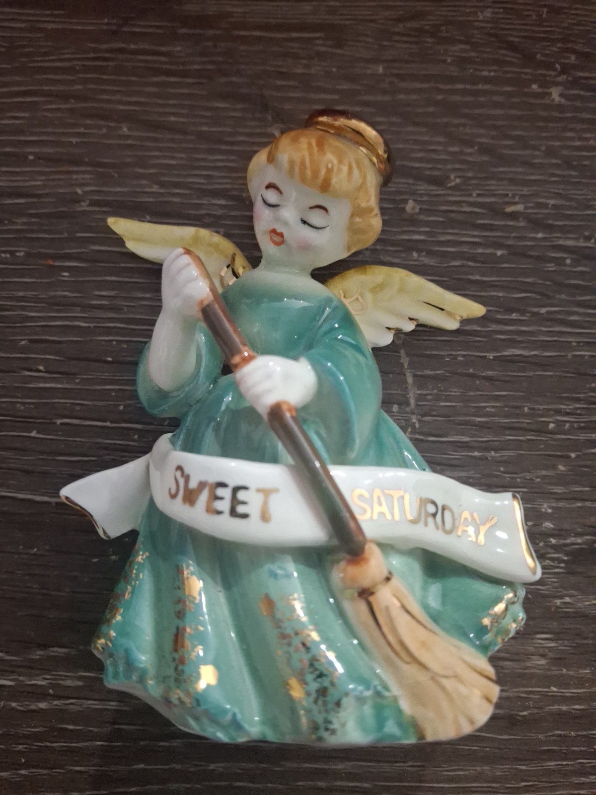 Vintage Angel Figurine Sweet Saturd Lenwile Ardalt Days Of The Week 1950-60 READ