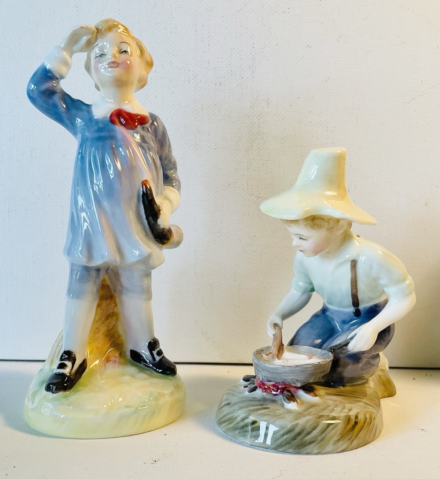 Royal Doulton Little Boy Blue HN 2062 & River Boy HN 2128 Perfect!