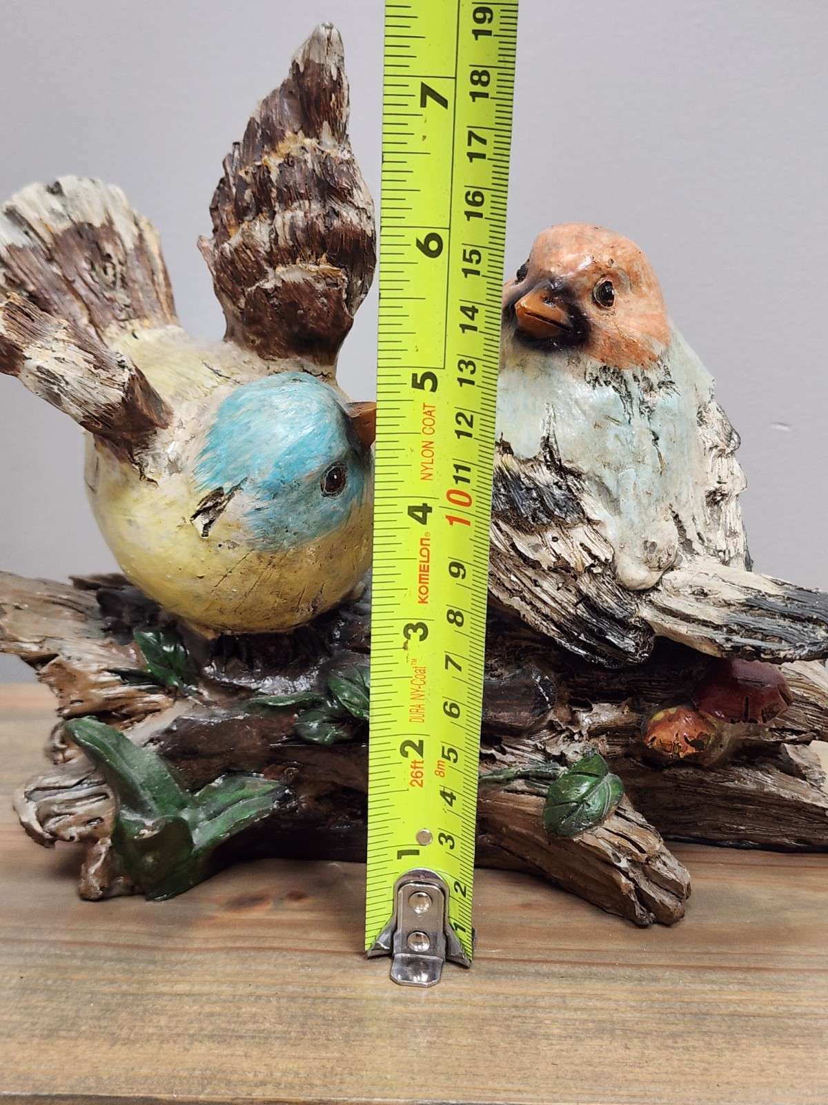 Love Birds on a Log Figurine Home Decor Indoor Outdoor
