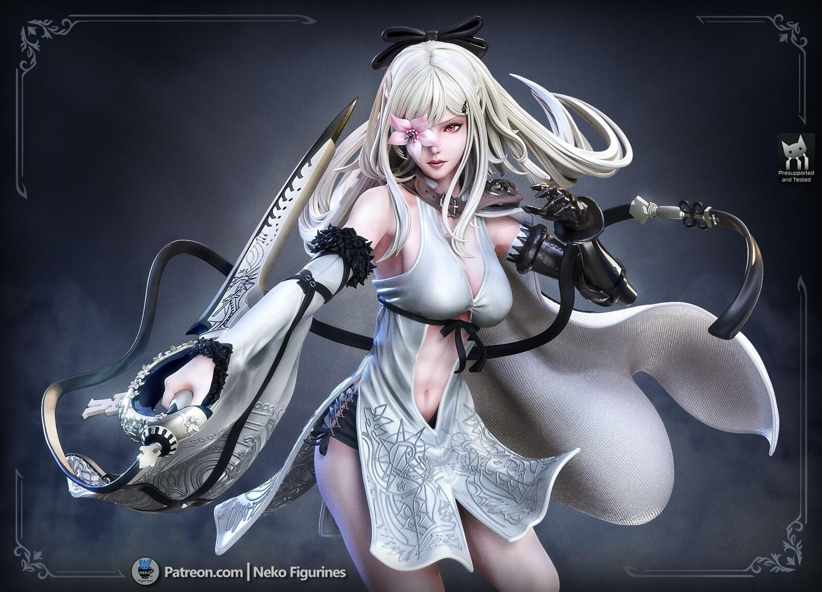 Zero | Drakengard 3 | 3D Printed Sculpture | Unpainted 1:8