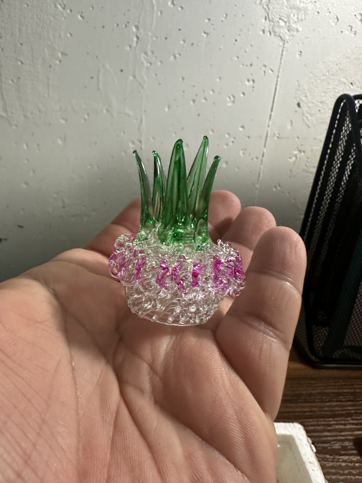 Mini Blown Glass Figurine Plant Set