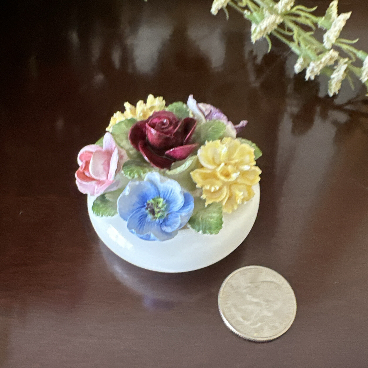 Healacraft Bone China, England, Floral Porcelain Figurine, Vintage