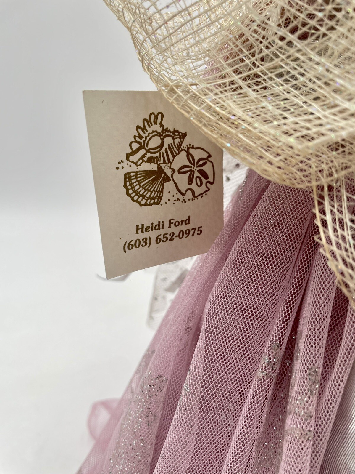 Handcrafted Artist Doll Fairy Angel Pink Rose Lace 12” Creations By Heidi Ford