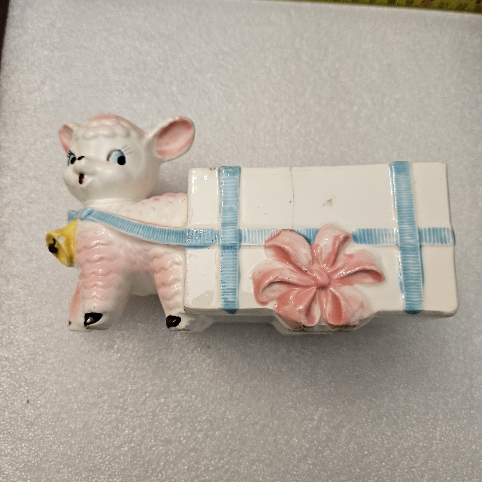 Vintage Lamb And Cart From 60s – Made In Japan 6in X 2.5 X 3