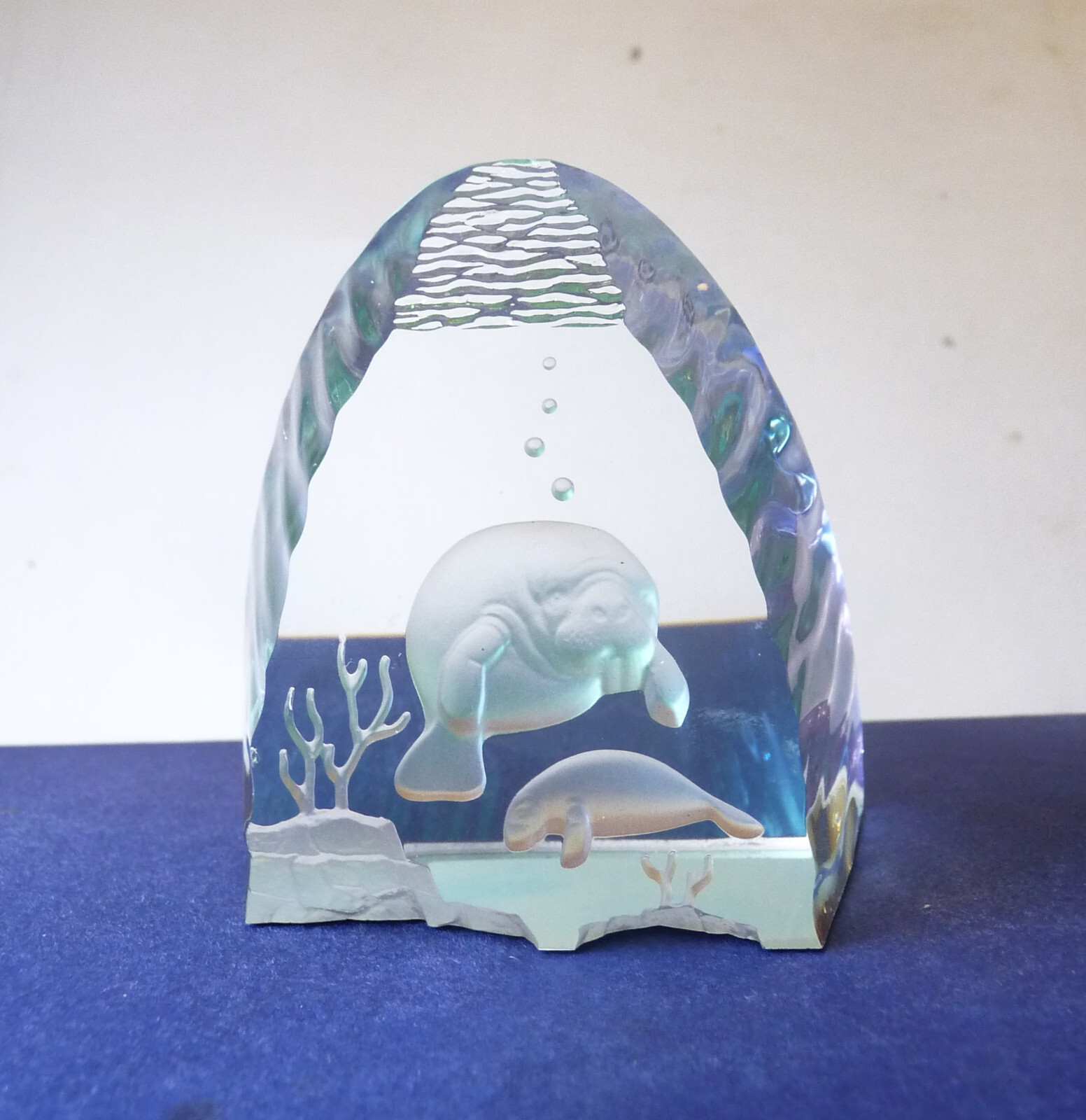 Rare Crystal World Manatee Paperweight