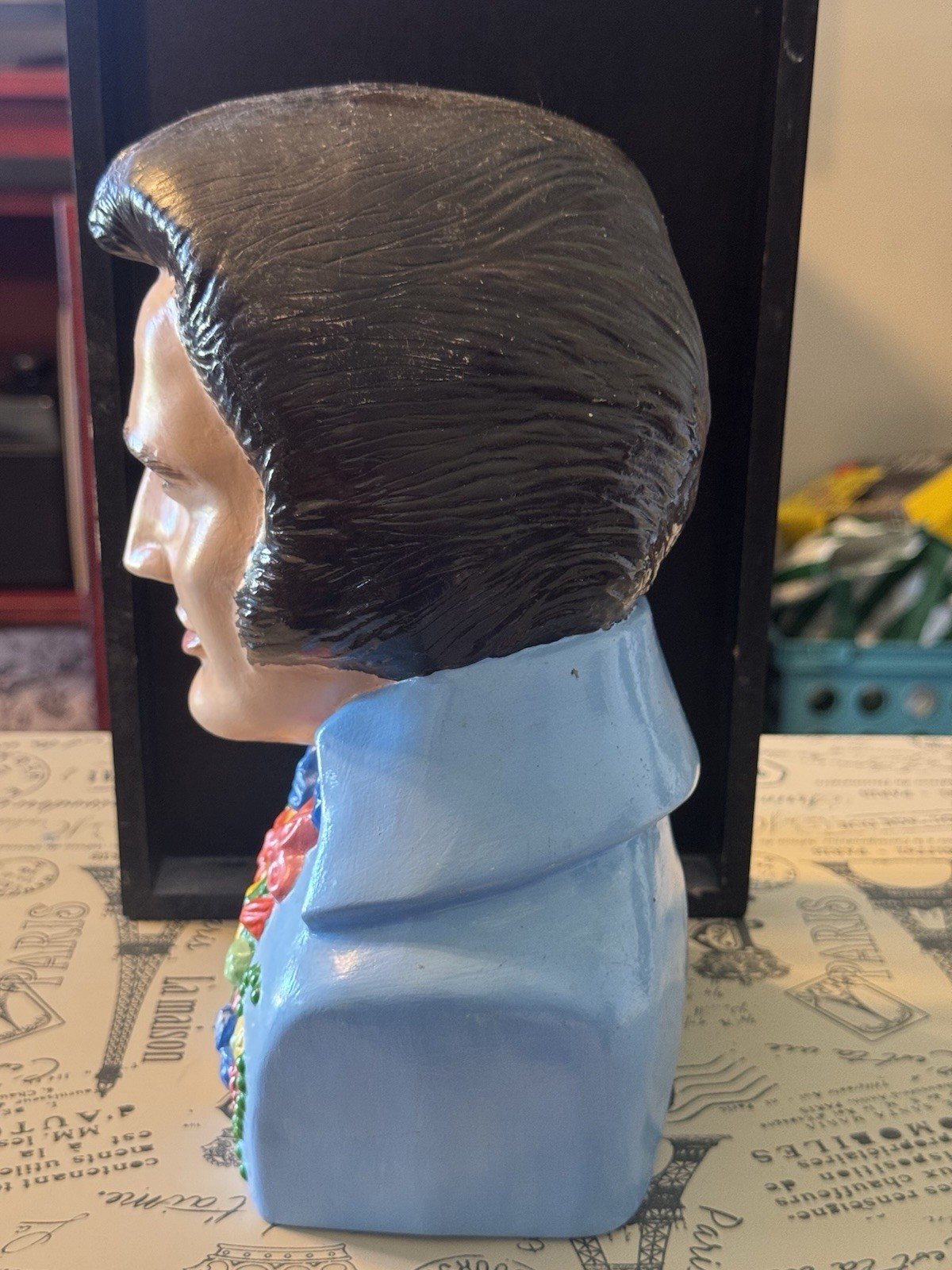 Vintage Hawaiian Elvis Presley Painted Ceramic Bust Sunrise Mold Co. 1977