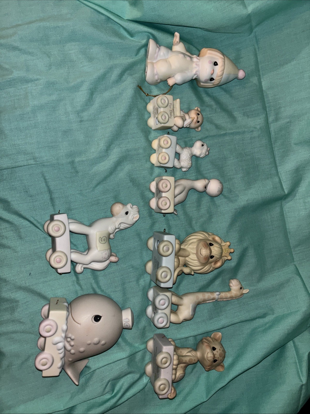Lot Prescious Moment Youth Train 9 Various Pieces Clown Animals