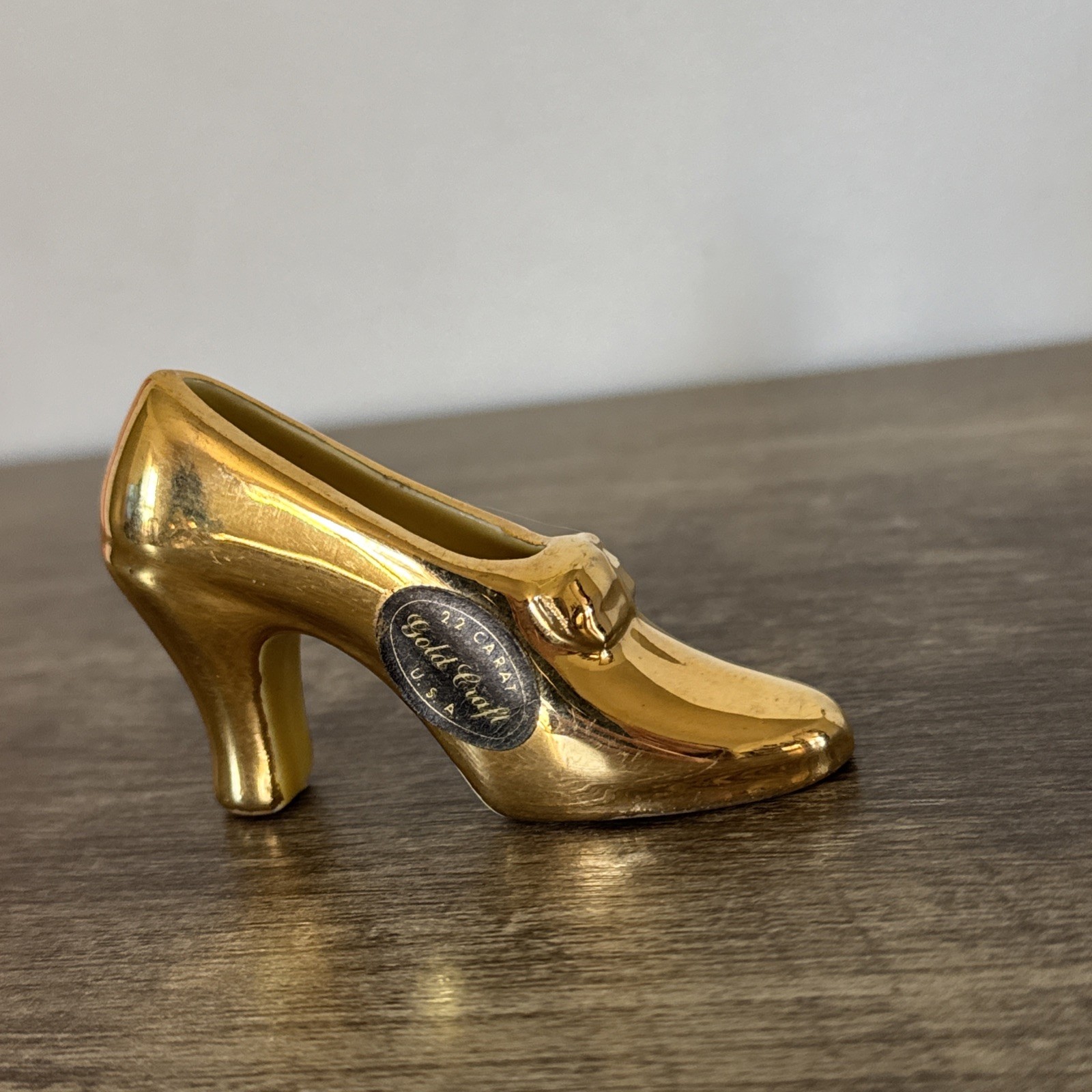 22 Carat Gold Craft U.S.A. Decorative Small Shoe Figurine Free US Shipping