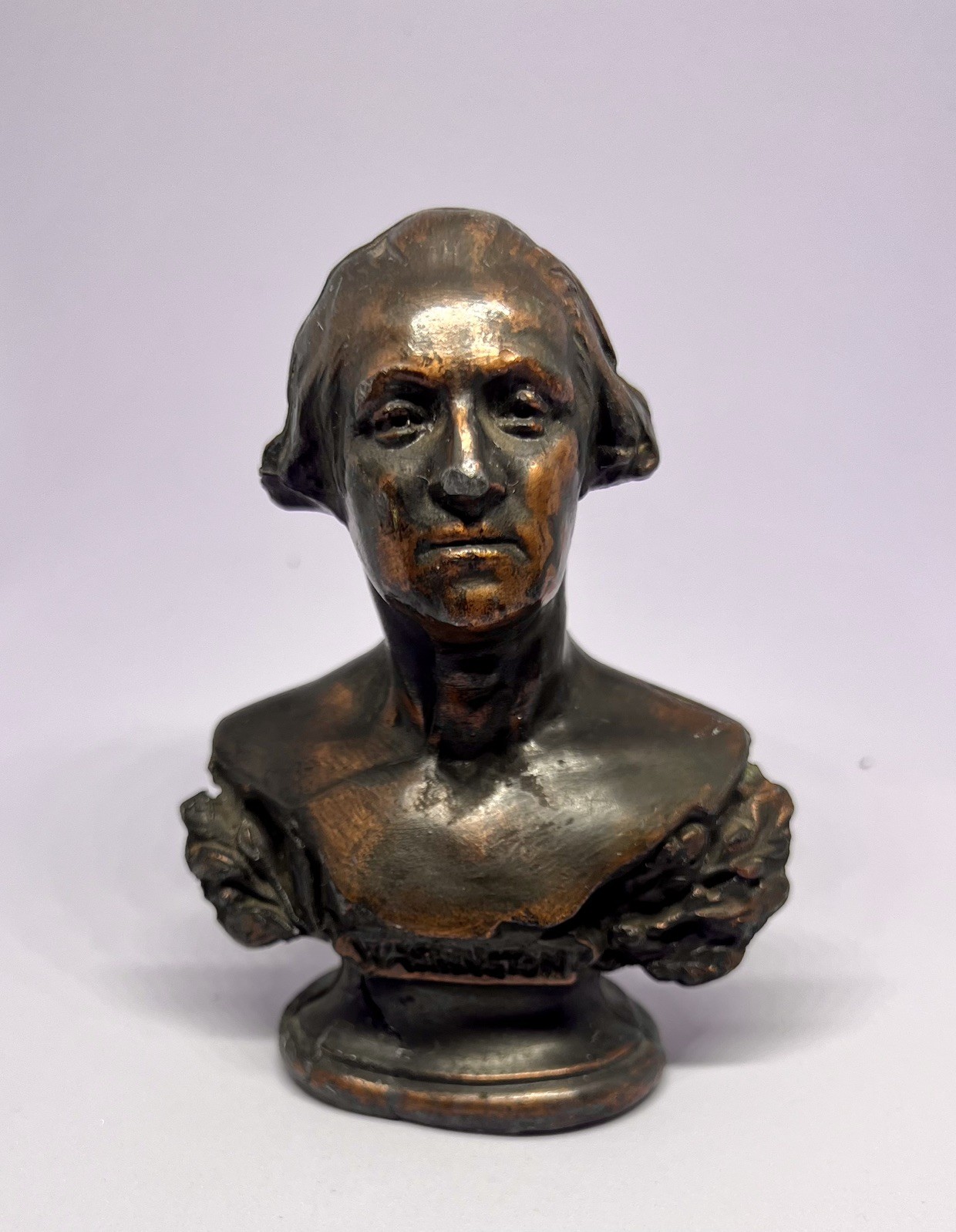 Bronze Metal George Washington Bust Figurine, Antique Finish, Unboxed Vintage