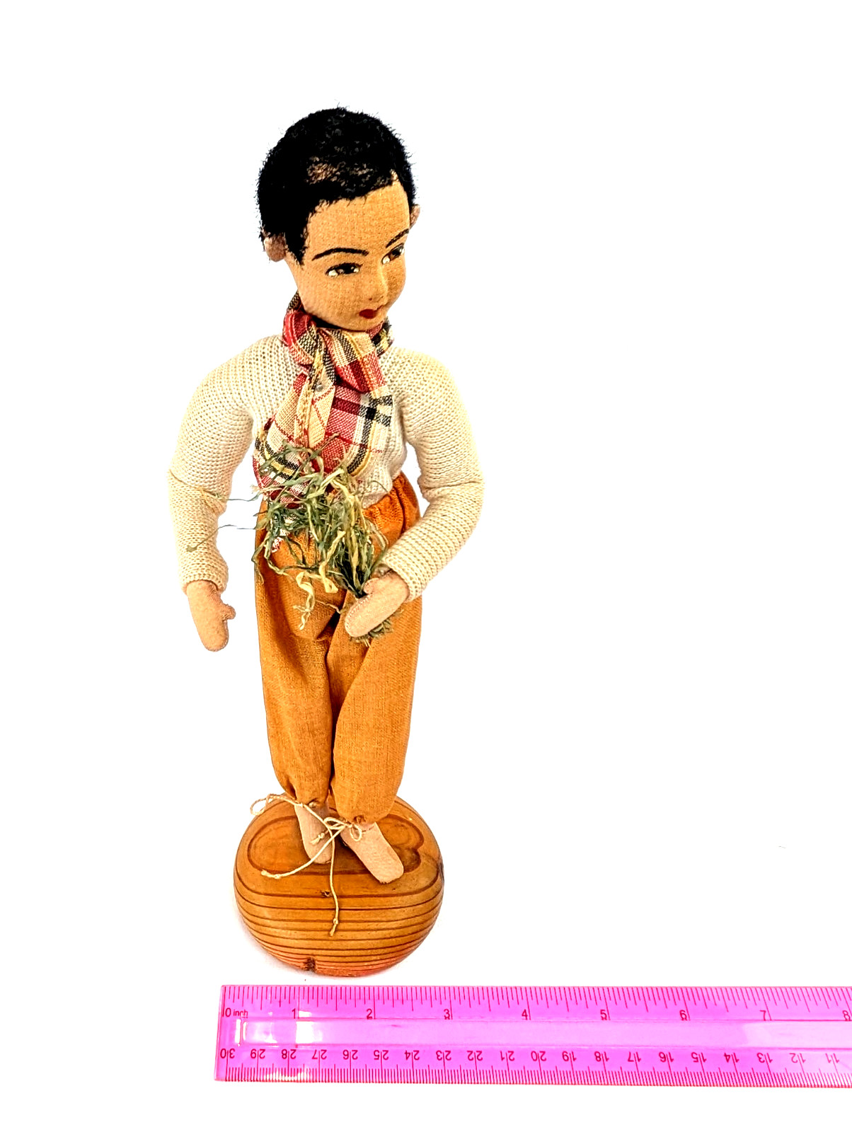 Vintage 1955 Philippine Folk Art Doll Olongapo P.I. Farmer Magsasaka Souvenir 12