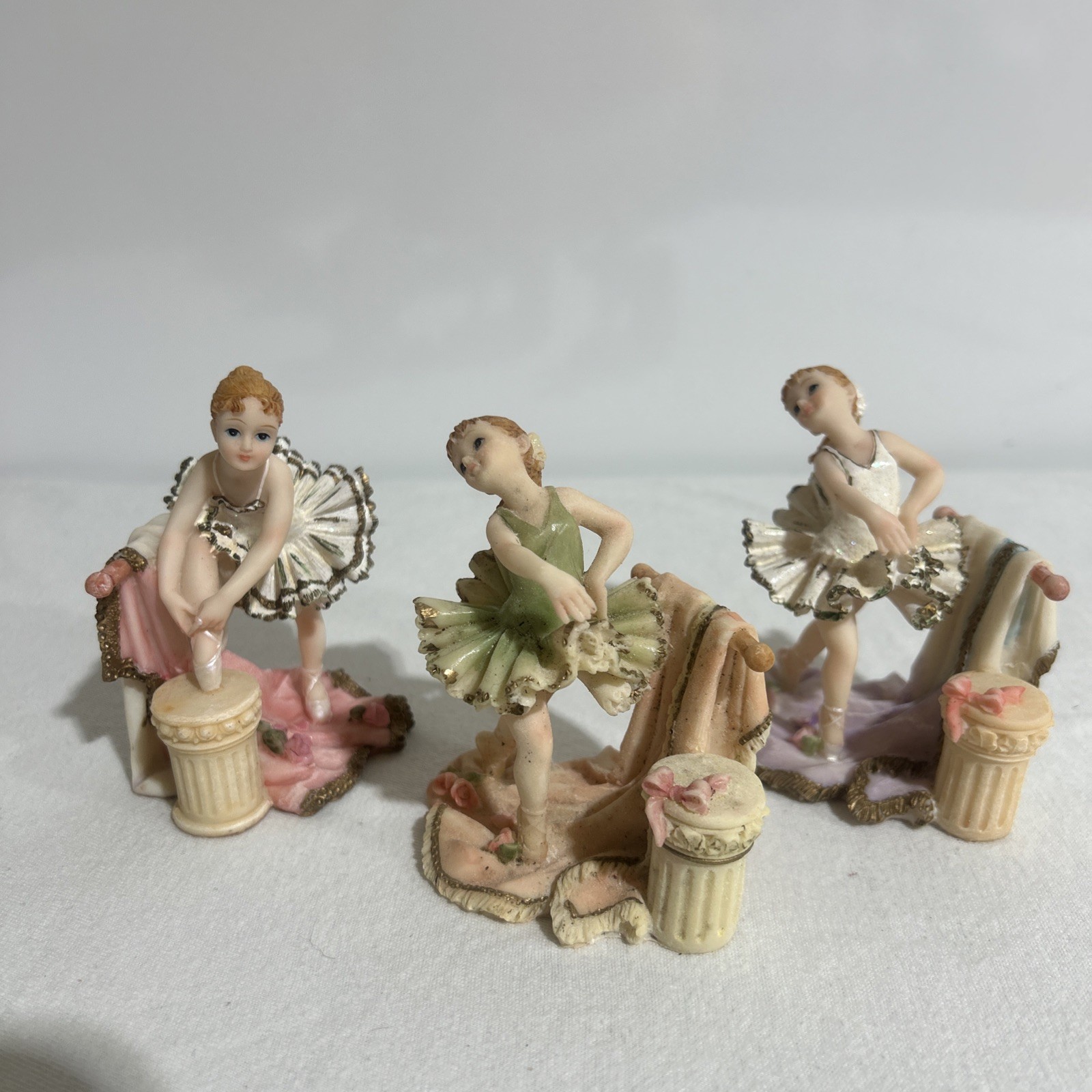 VTG Turtle king SET OF 3 DIFFERENT DANCING BALLERINA 4″ FIGURINES
