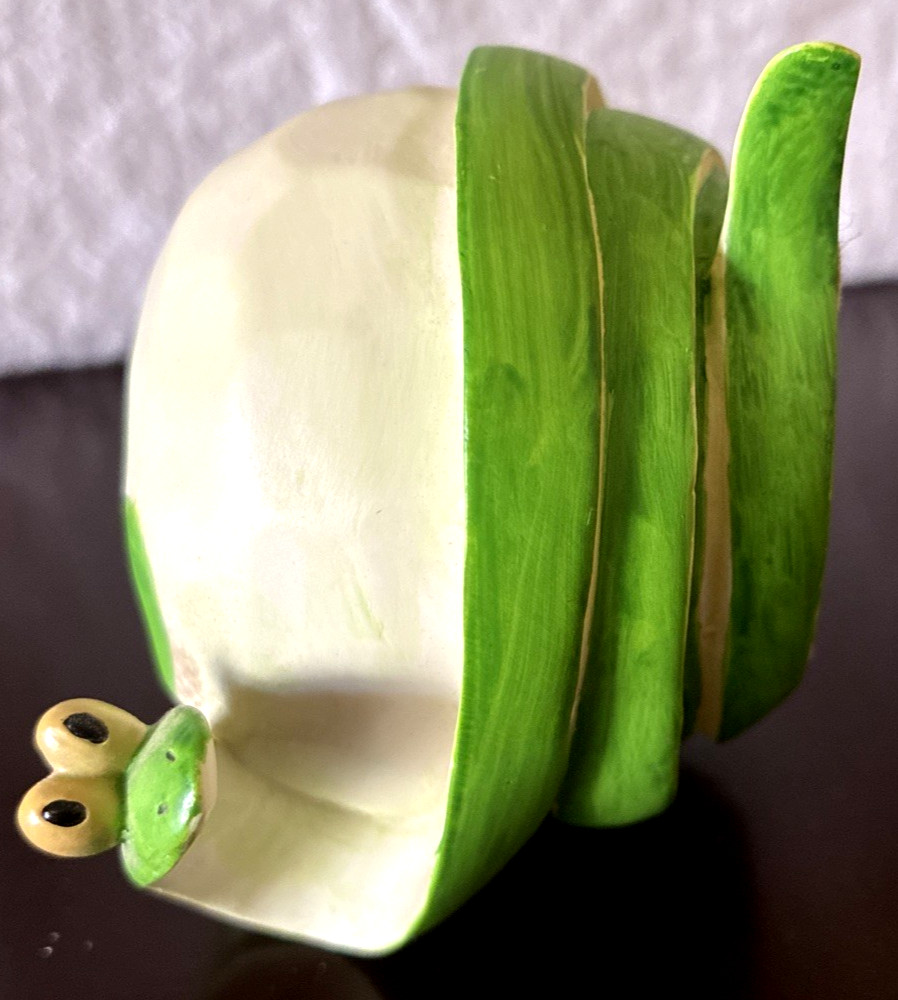 Enesco Home Grown Green Apple Snake Figurine 2008 Original Box 4011652