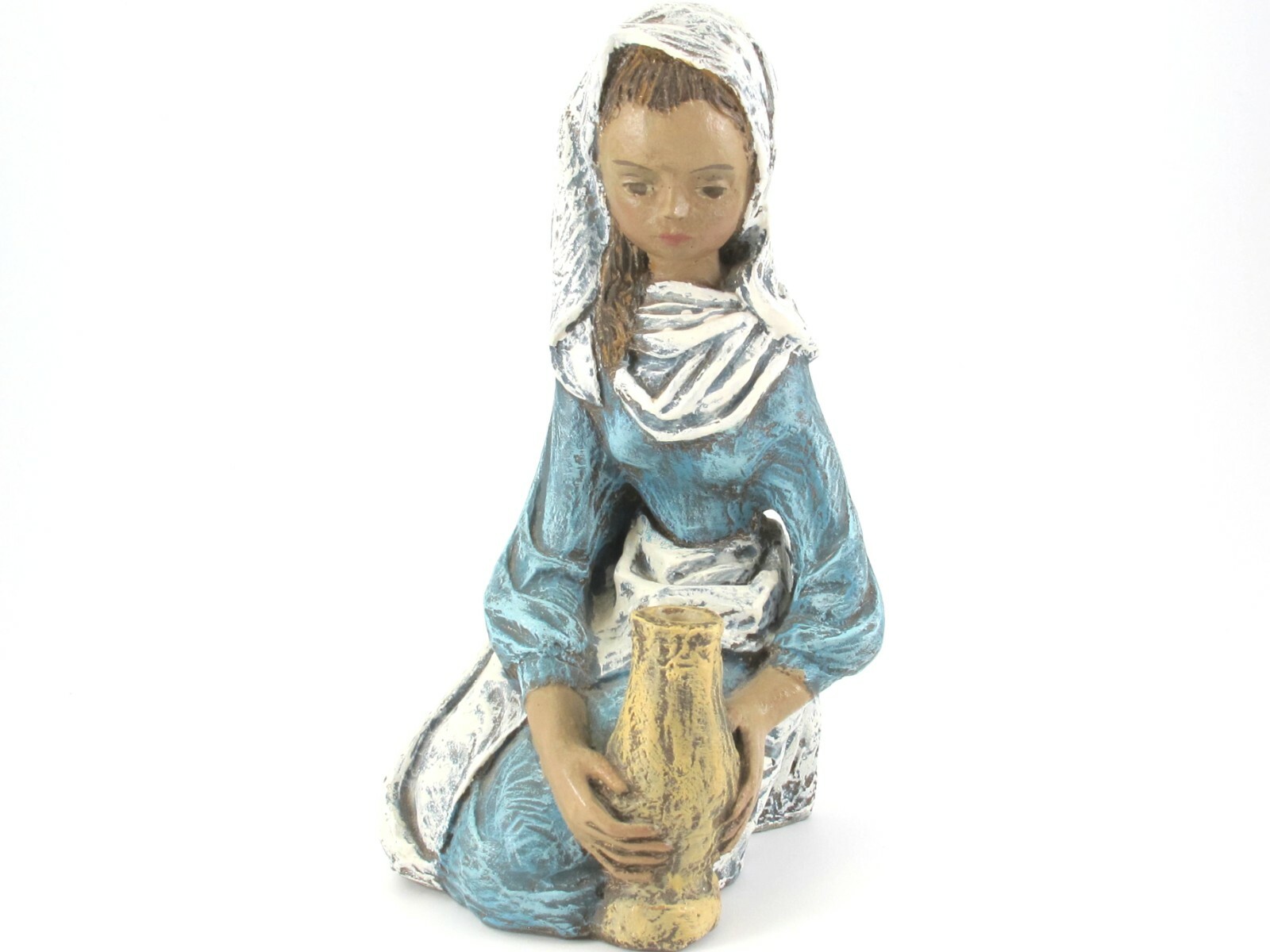 Parastone Holland Young Girl with Vase FIGURINE Blue & White Ceramic