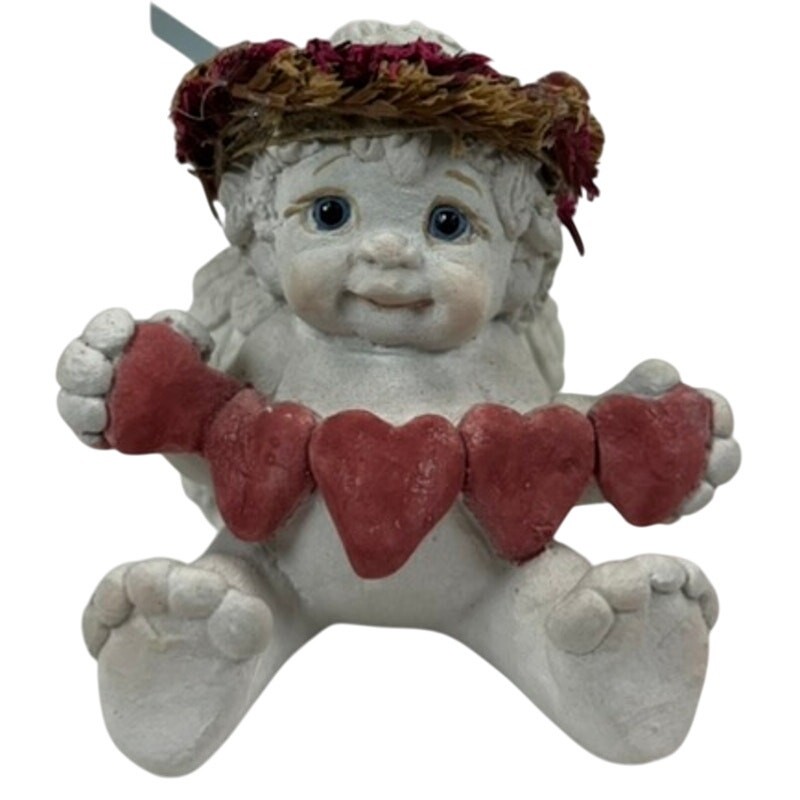 Dreamsicles “Heartstrings” Angel Cherub DC197 Signed Kristin 1998 2.5″ H Vintage
