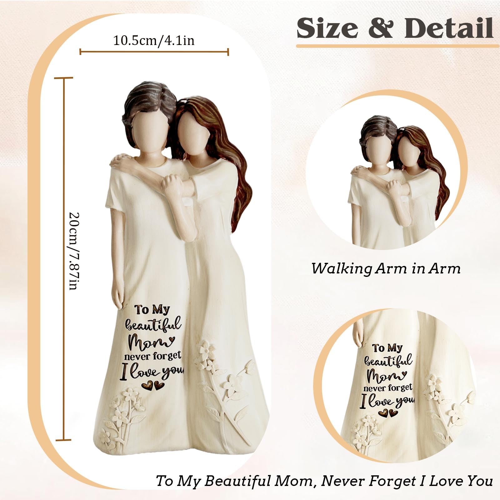 7.8 Inch Mom Birthday Mothers Day Gift Figurine Mother Daughter Statue