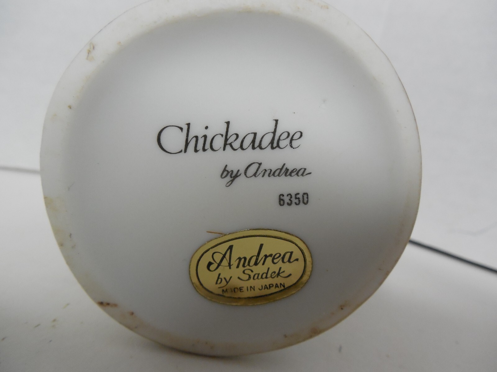 Andrea by Sadek “Chickadee” Bisque Porcelain Bird #6350 3.75 in tall