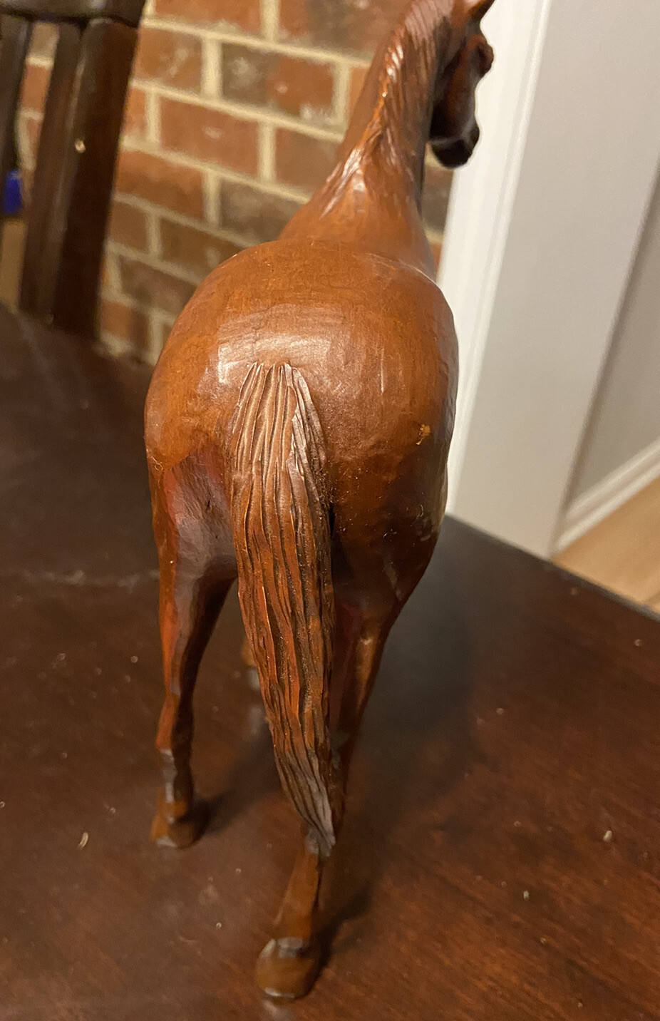 Red Mill Manufacturing Clydesdale Standing Horse 9” inches tall Wood P F Stone
