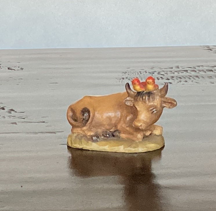 3″ SCALE ANRI FERRANDIZ NATIVITY OXEN WOODCARVING OX / COW