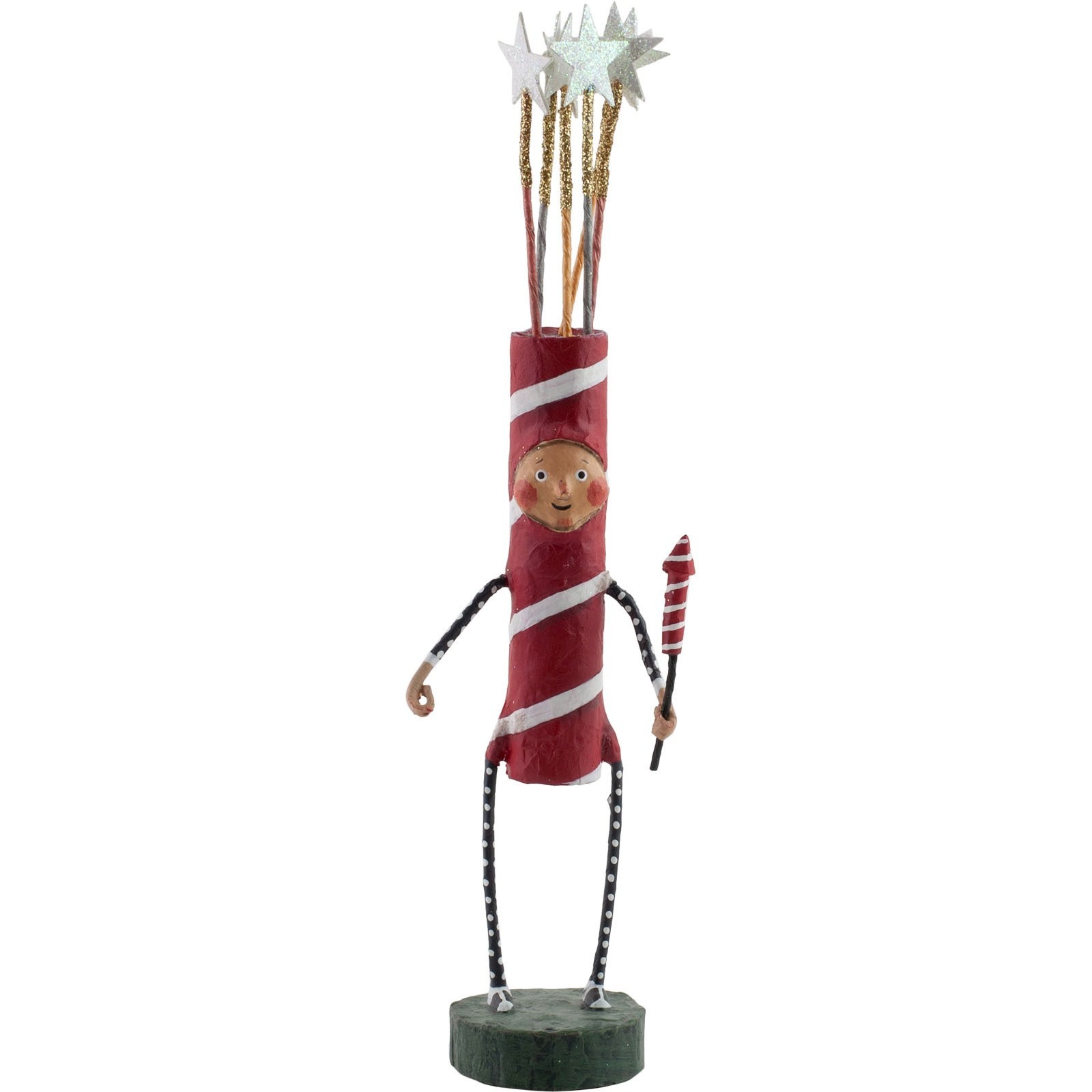 Lori Mitchell July 4th Sparky Firecracker Figure Folk Art Figurine Americana