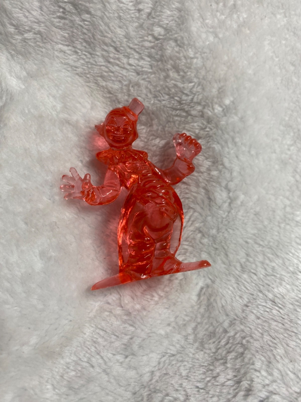 Vintage Circus Clown Pink Clear Translucent