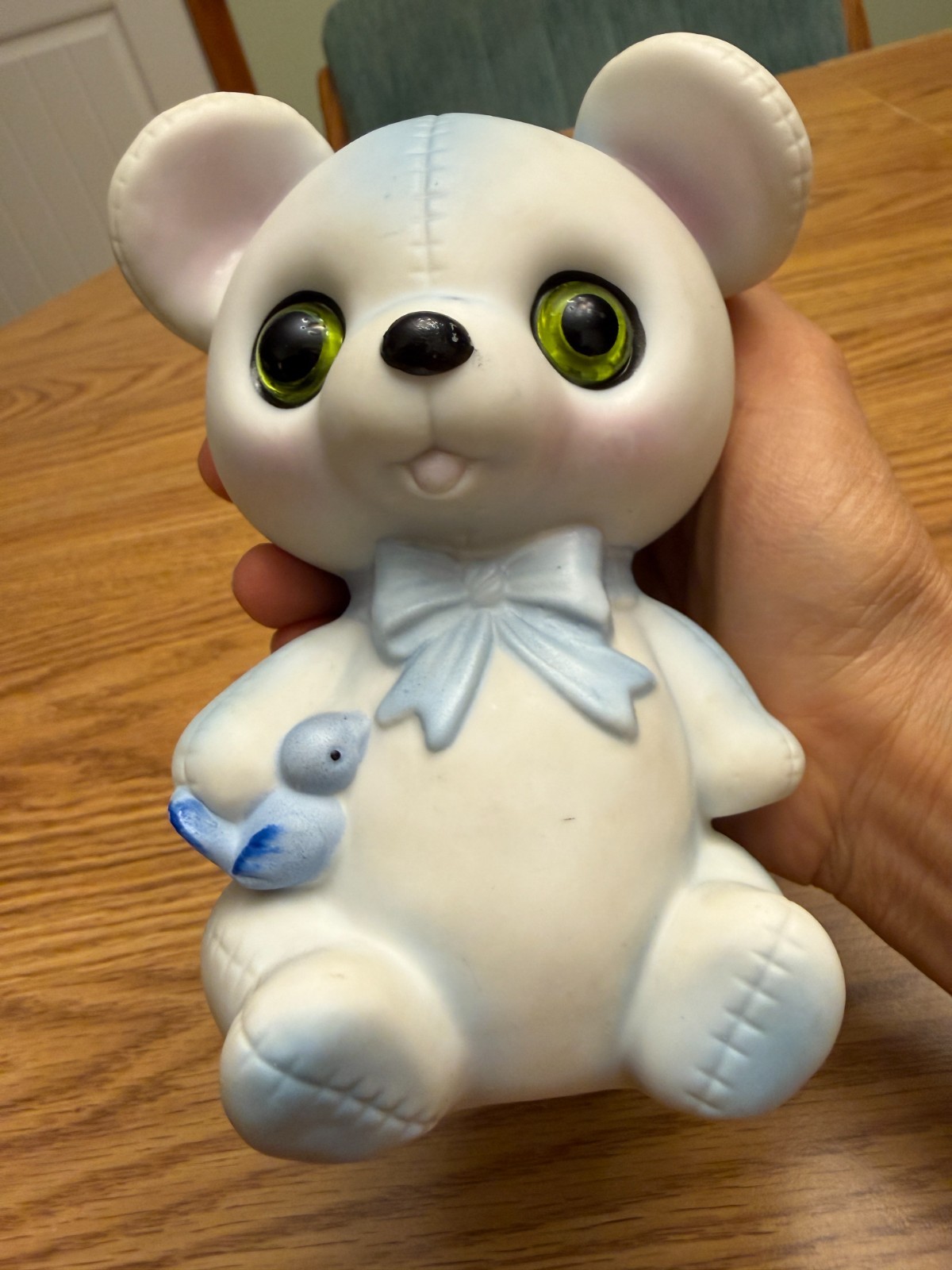 Vintage Lefton Porcelain Teddy Bear Night Light Figurine Shell Only