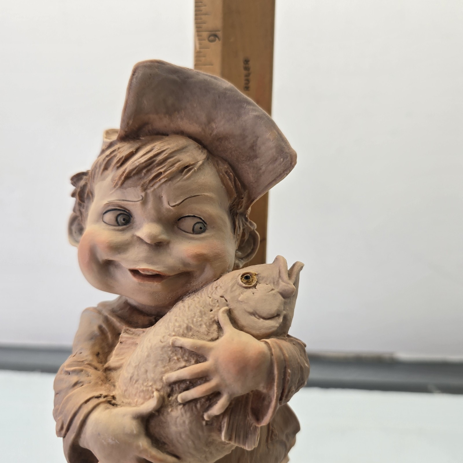 Giuseppe Armani Gullivers World Mischievous Kid Boy Fish Figurine 8.5in