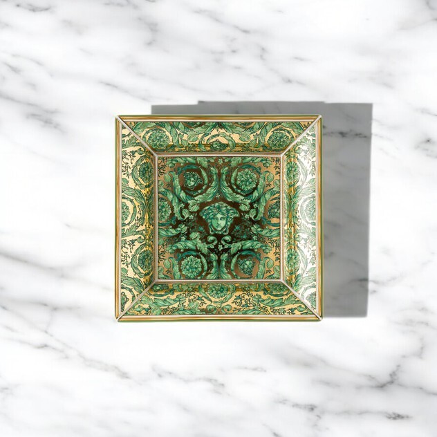 Versace Rosenthal Medusa Garland Green Dish 18 cm 14240-409959-25818