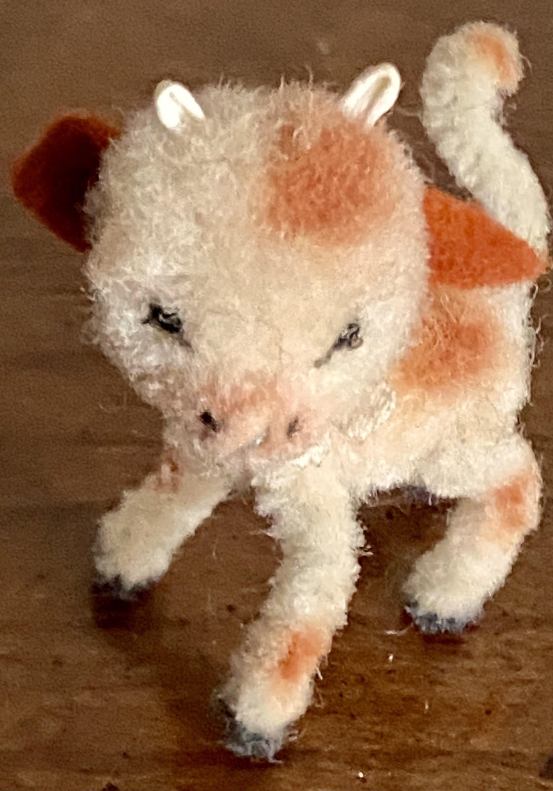 Tiny Mini Vintage ARA Vienna Austria Wool Posable Miniature Cow 2” SO CUTE