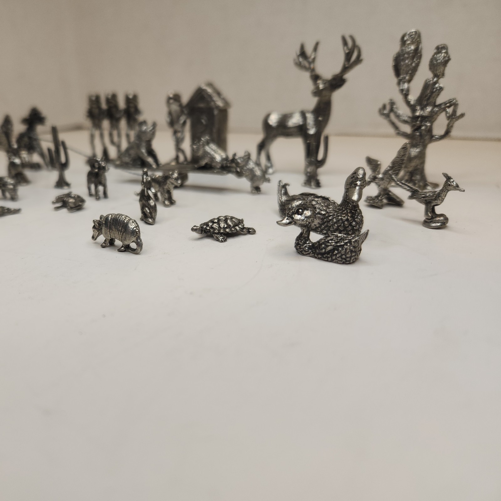 Lot of 22 Unique Miniature Metal Animal Theme Figures Statues. Pewter 1996