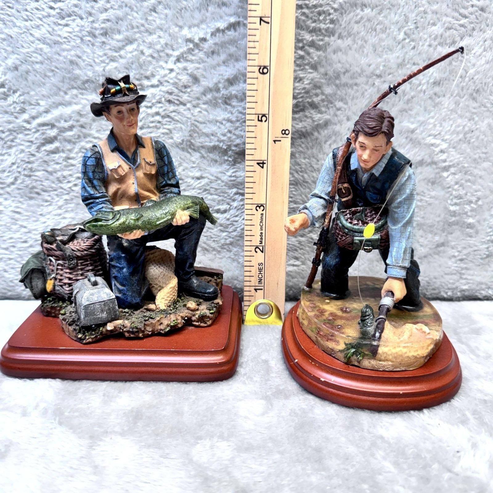 Gone Fishin Character Collectibles Figurine Set – Fishing Scenes Resin Statues