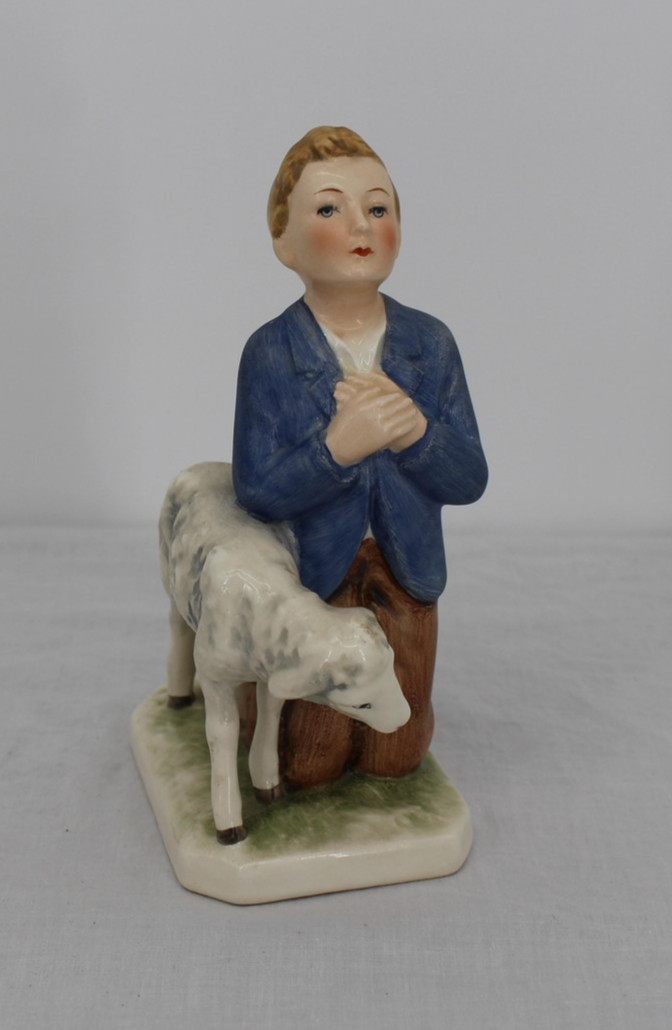 Hummel Shepherd Boy With Lamb Figurine Small Porcelain Germany Nativity Decor