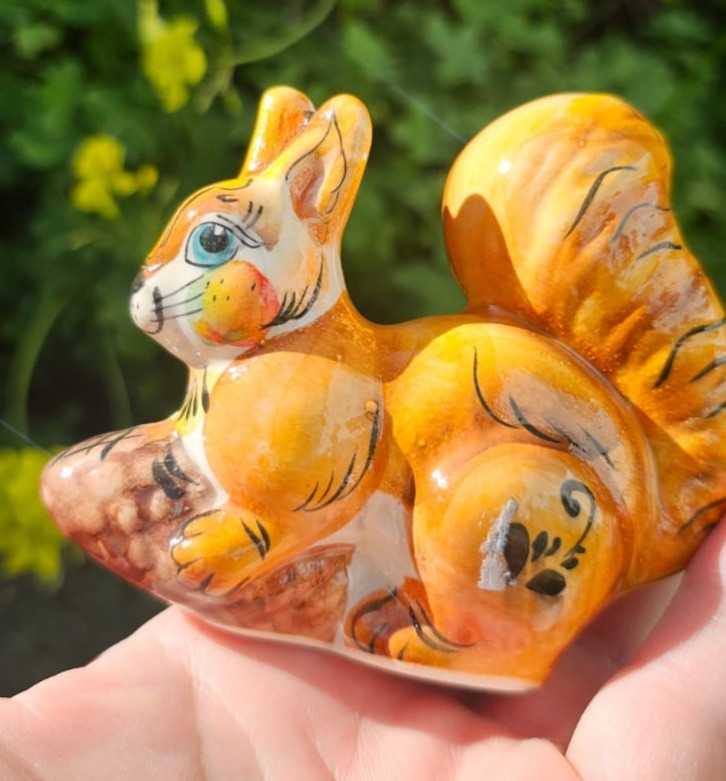 Squirrel with a Nut Masterpiece Porcelain from Russia