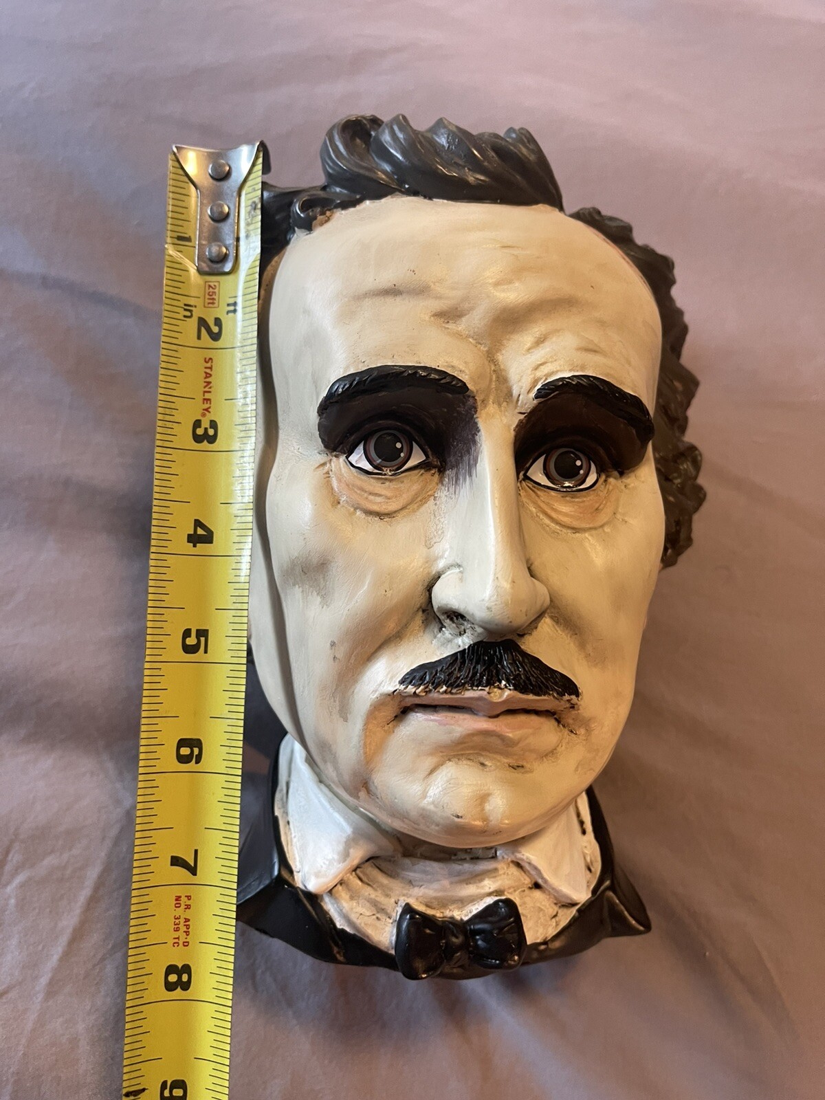 Edgar Allan Poe Poetic Head Bust Statue Gothic Pen Or Plant Holder FREE SHIPPING