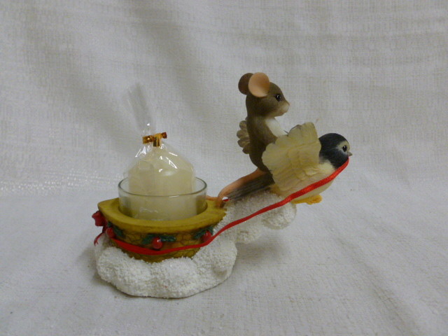 Charming Tails Silent Night Votive Holder 93/453 Christmas Mouse New In Box