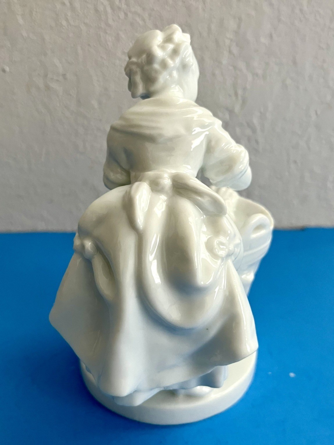 19th Century Nymphenburg Blanc de Chine German Porcelain Washer Woman 5.5″ High