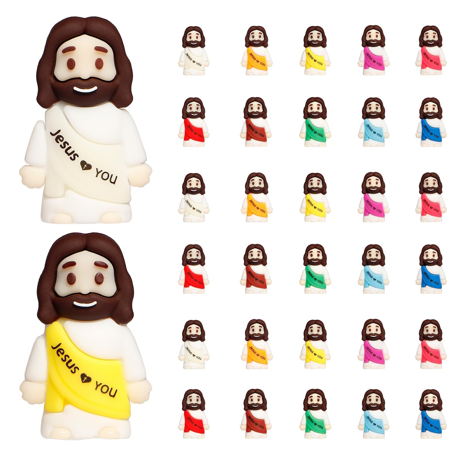 30pcs Mini Jesus Figures Religious Gift Religious Figurines for Easter Egg Hunt