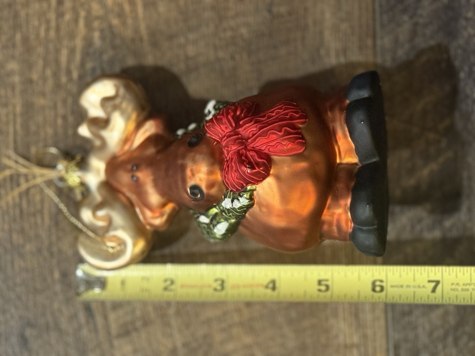Brown Red Chubby Moose Ornament Figurine Standing on Back Legs Kurt S Adler