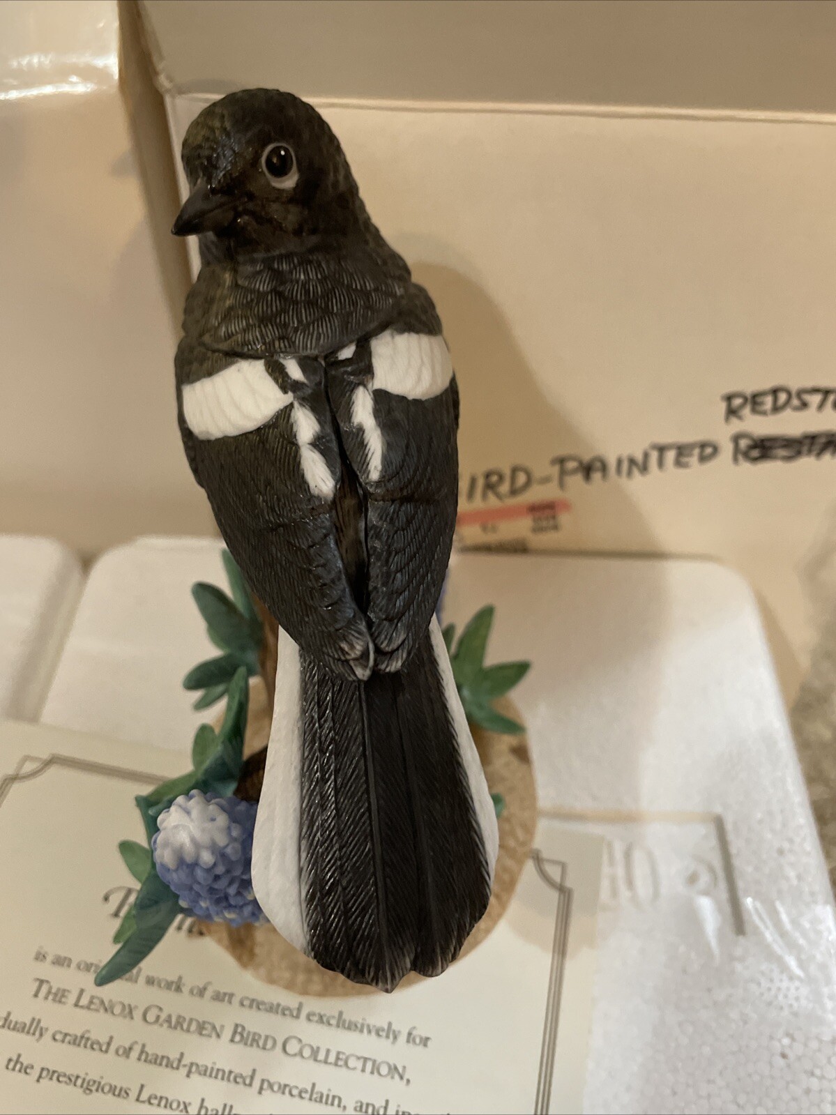 LENOX PAINTED REDSTART Garden Bird Collection Sculpture NEW in BOX & COA – L27