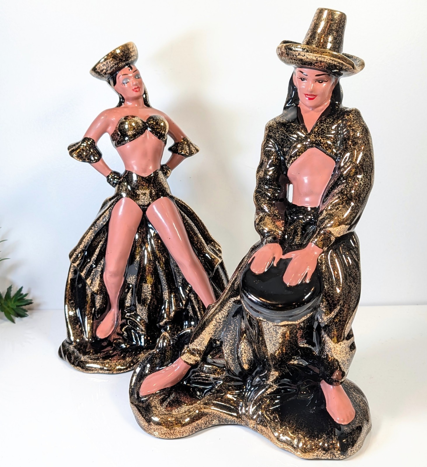 15″ California Art Pottery Bongo Player Dancer Figurine Mid Century Yona Gilner