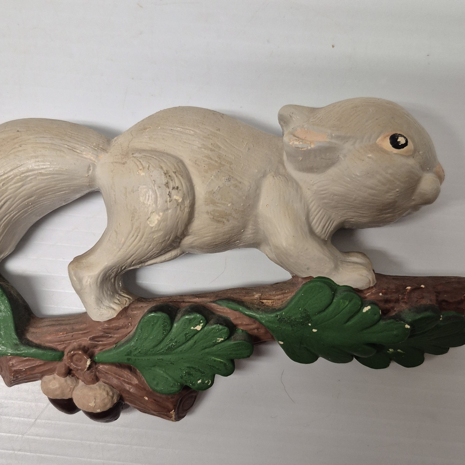 PAIR Vintage Kitschy Chipmunk Squirrel Figurines Set Woodland Chalkware Plaster